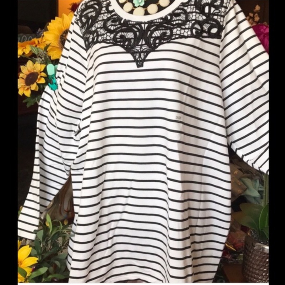 LOWEST 🌺 NWT LANE BRYANT Sz14/16 or 18/20 STRIPE SWEATSHIRT TOP - Picture 11 of 13